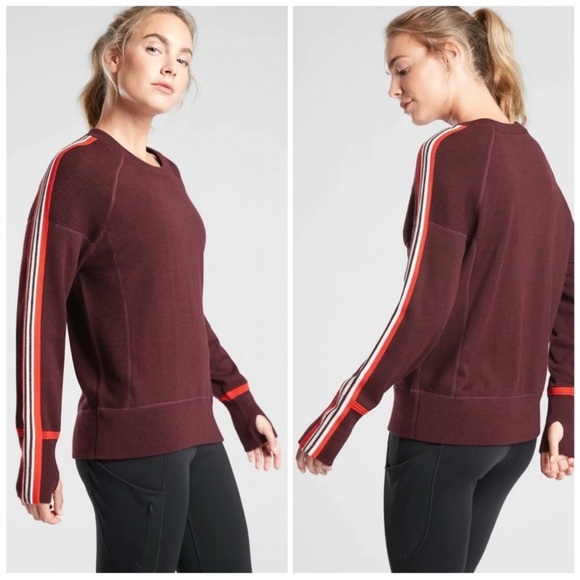 Athleta Canyon Colorblock Sweater Antique Burgundy. Size XS - Picture 1 of 6